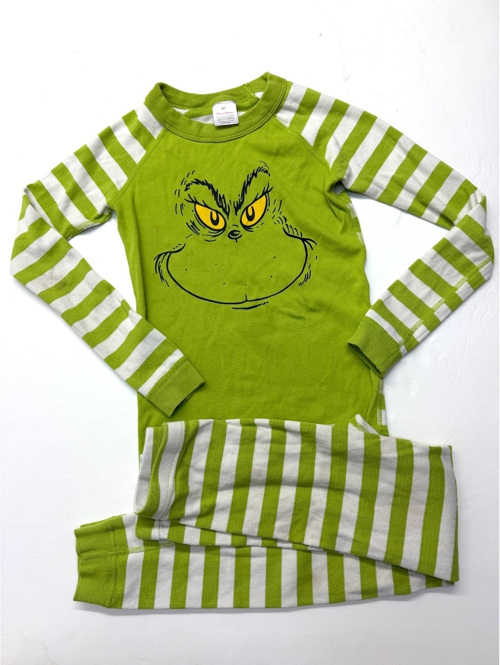 Hanna Andersson Dr Seuss Grinch Green Striped Pajama Set Christmas